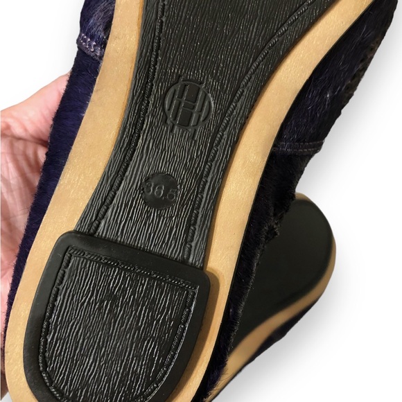 HOUSE OF HARLOW 1960 Purple Calf Hair Mandala Flats - Picture 6 of 9